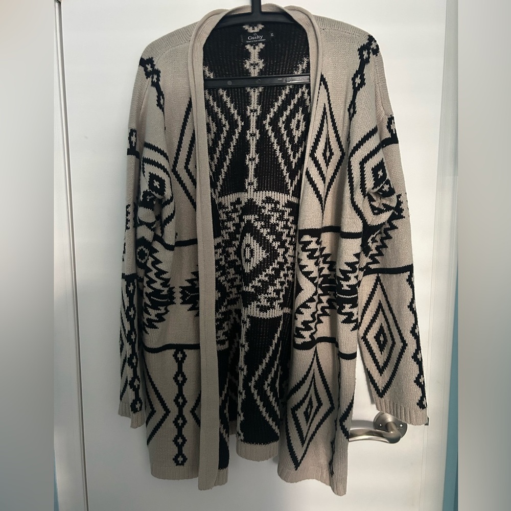 Guilty Beige and Black Woman’s Cardigan